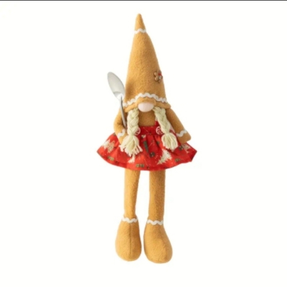 Set of Man and Woman Gingerbread Gnomes with Flatware - Picture 3 of 3